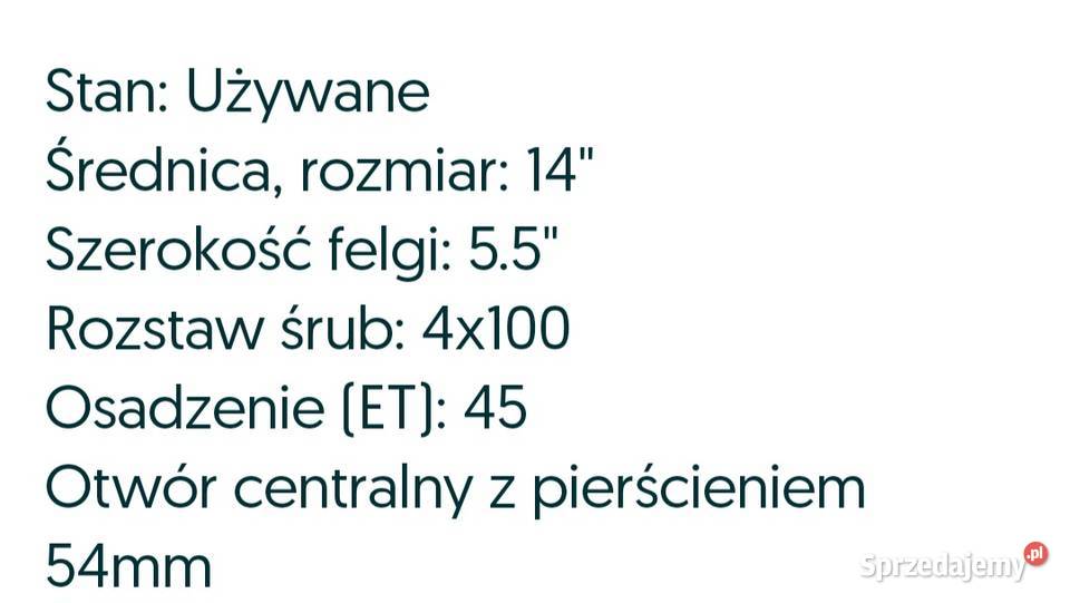 Sprzedam felgi stalowe 14 Rzeszów