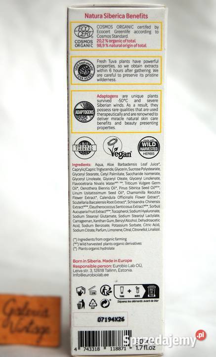 Natura Siberica liftingujący krem na dzień Lublin