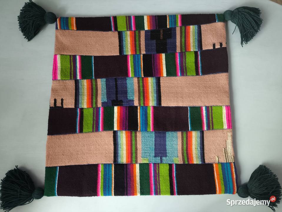Poszewka na poduszkę kilim wełna folk Starachowice
