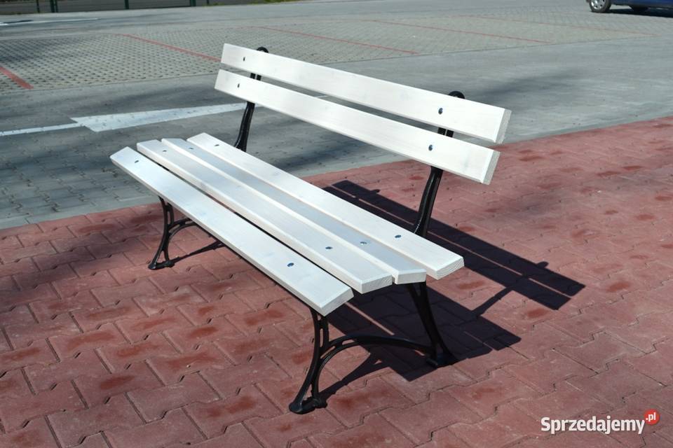 Ławka ogrodowa miejska parkowa żeliwo solidna Warszawa