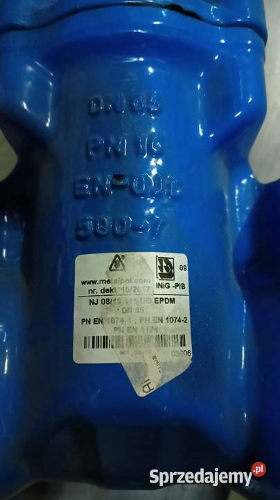 Zasuwa kołnierzowa do wody DN65 PN16 F4 wg małopolskie Maniowy