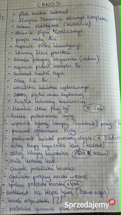Daewoo Lanos części Pozostałe