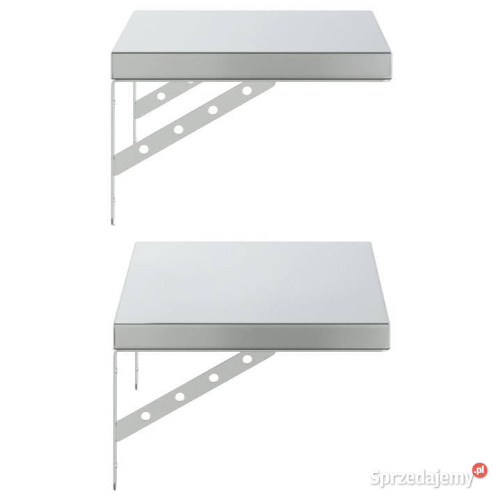 Półki ścienne 2 50x30 srebrna stal nierdzewna sprzedam