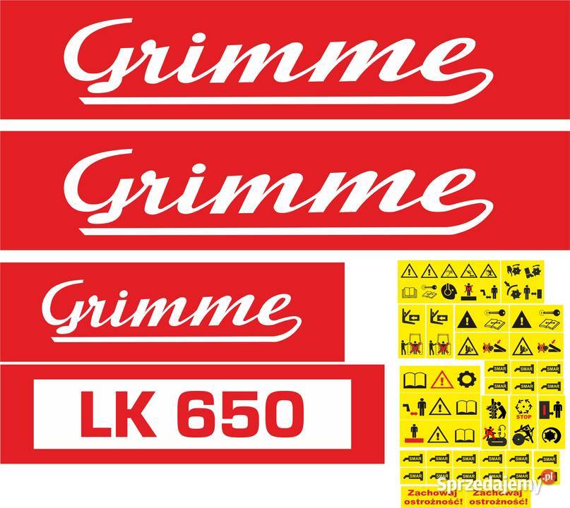 Naklejki Grimme LK 650 Pozostałe sprzedam