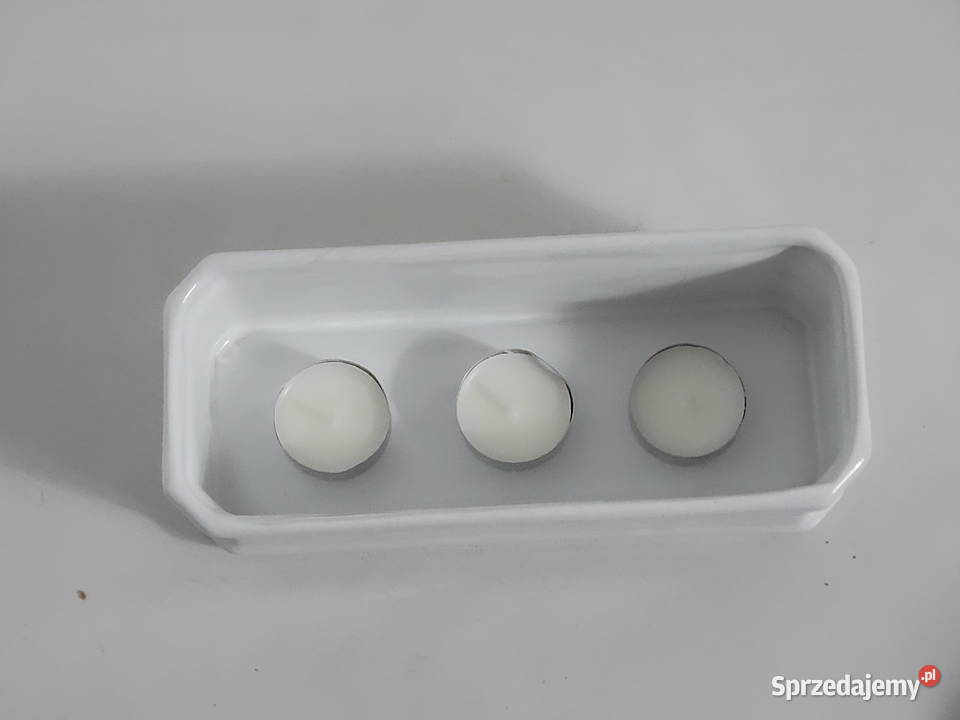 Elegancki biały pojemnik ceramiczny Świecznik Kubki i pojemniki łazienkowe Biłgoraj