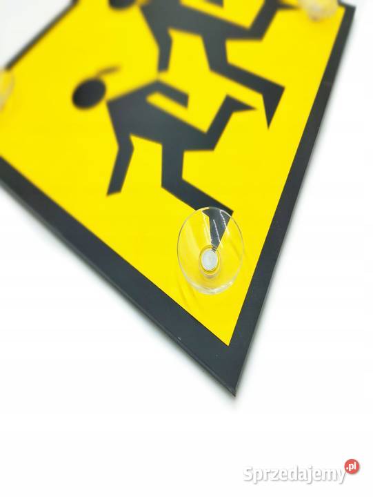 Tablica UWAGA DZIECI 30x30 z przyssawkami TWARDA Akcesoria samochodowe