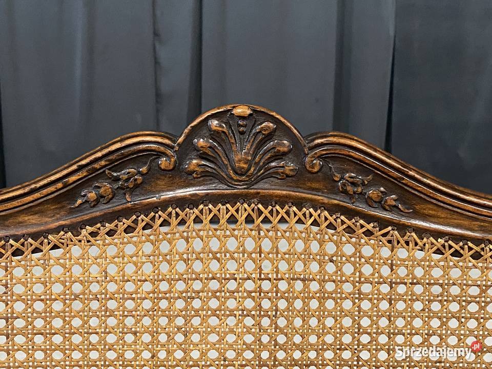 Fotel styl Ludwik XV rzeźbiony z plecionką zachodniopomorskie Budno
