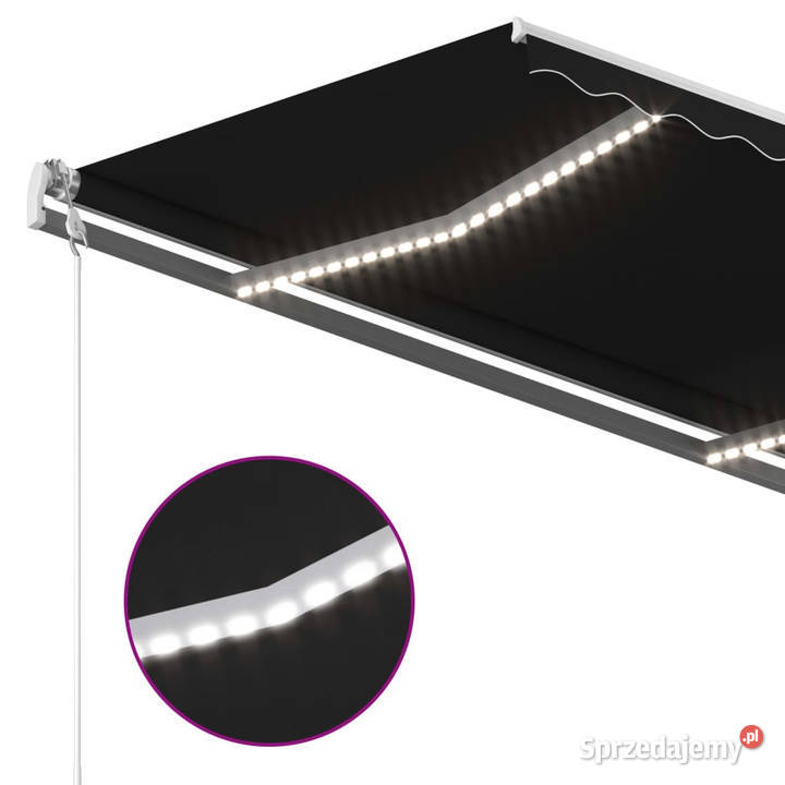 Ręcznie zwijana markiza z LED 4x35 m antracytowa mazowieckie Warszawa sprzedam