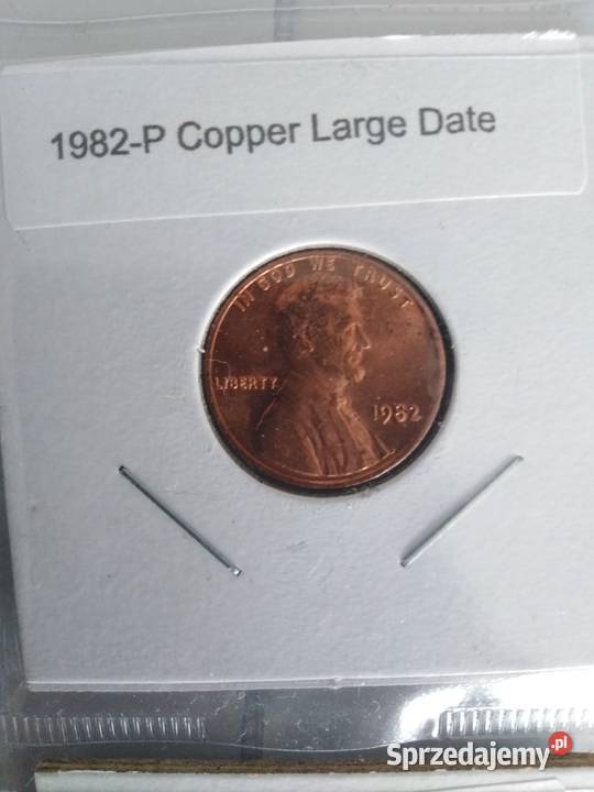 1 cent lincoln usa 1982 P miedź duża data Żary