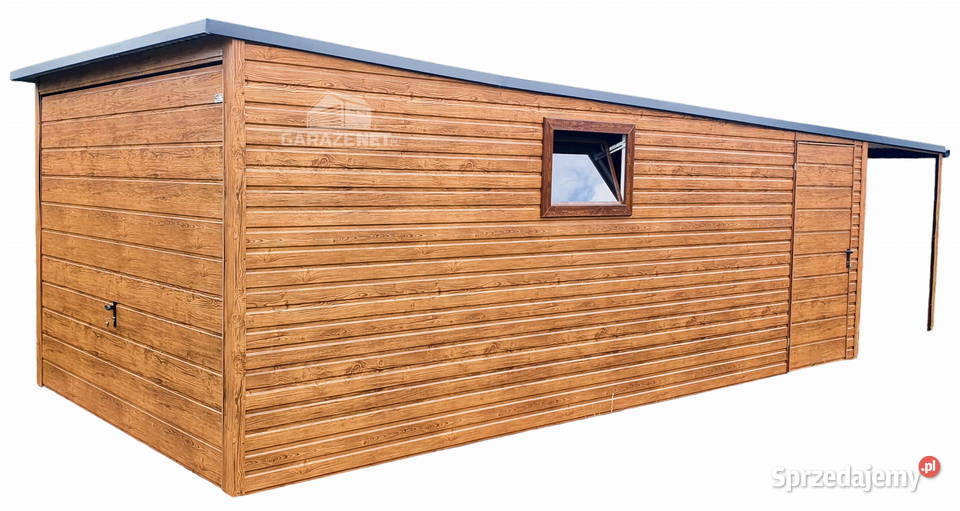 GARAŻ BLASZANY 3mx6m SPAD TYŁ BRAMA UCHYLNA Łapanów