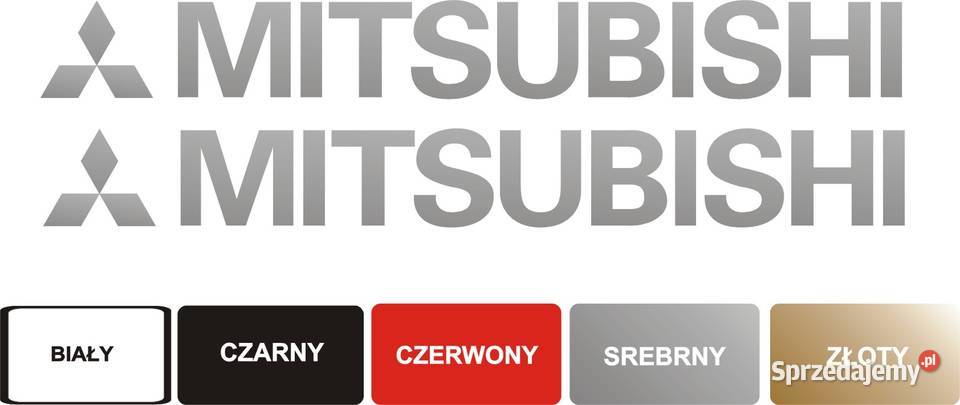 MITSUBISHI 2 40x45 srebrne naklejki na samochód Naklejki