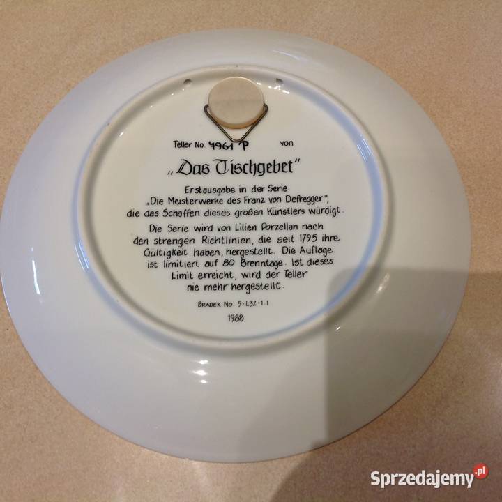 Stary Talerz Porcelanowy Modlitwa posiłku Nowa Sól sprzedam