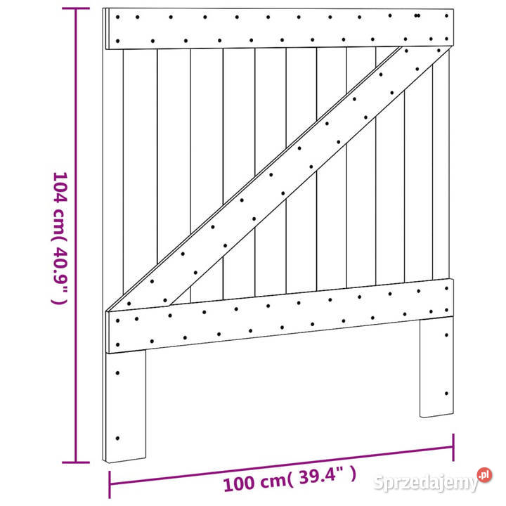 Wezgłowie łóżka 100x104 lite drewno sosnowe