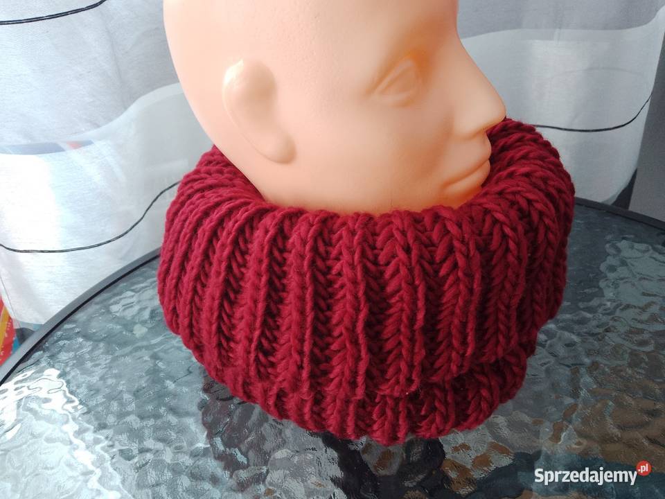Komin szal damski burgundowy małopolskie Chrzanów