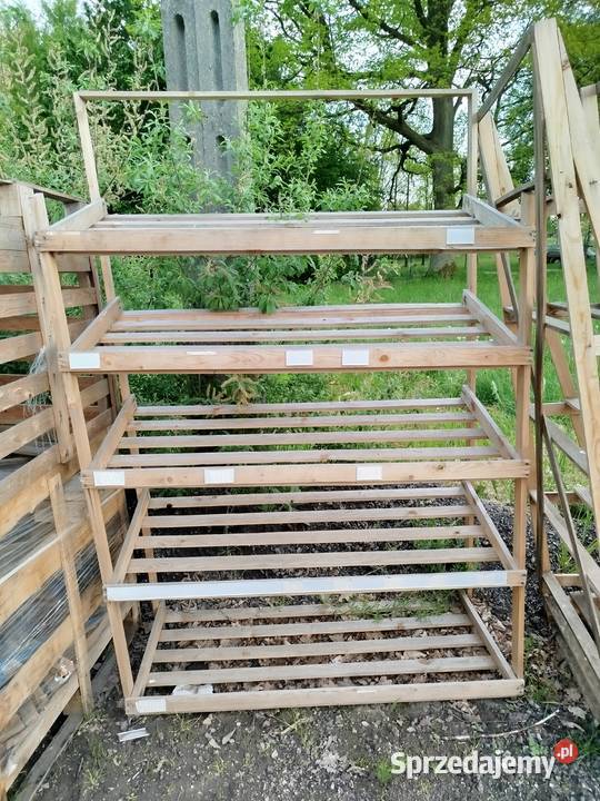 Półki drewniane regały do garażu spiżarni