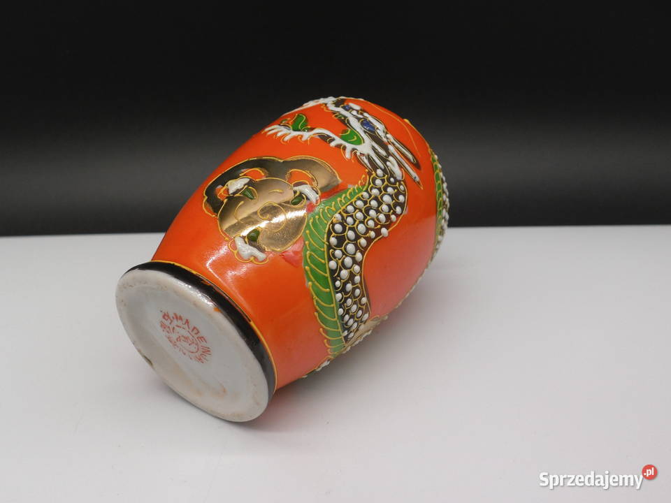 Japoński wazonwazonik Dragonware Moriage Vintage Raszków
