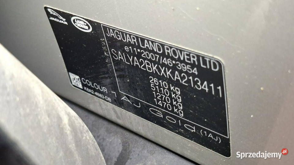 Land Rover Range Rover VELAR 30 SD6 RDynamic S światła do jazdy dziennej Grójec