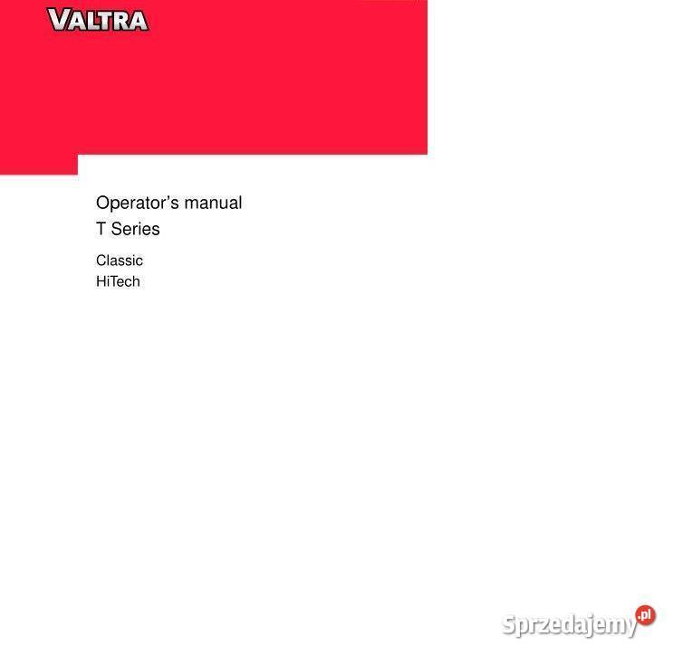 VALTRA T131H T151EH T161H T171H T191H instrukcja