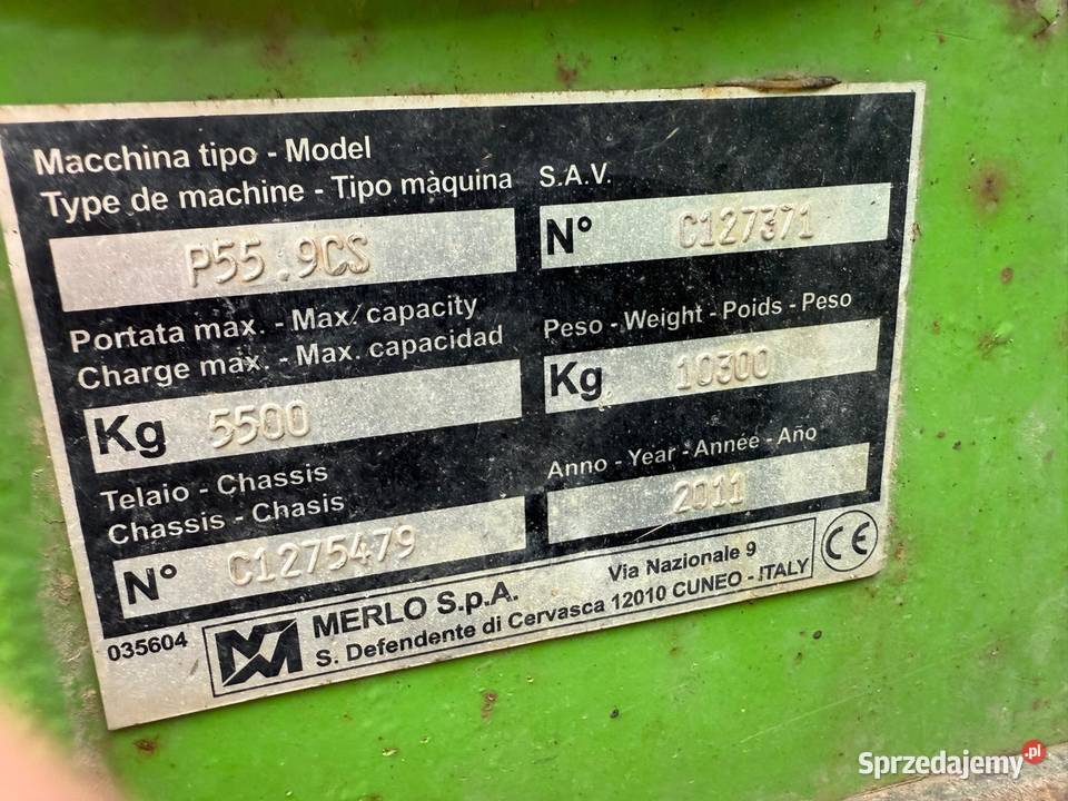 Ładowarka Teleskopowa Merlo uszkodzona uszkodzony