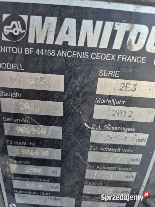 Ładowarka teleskopowa Manituo MT 625 4100 godz Manitou