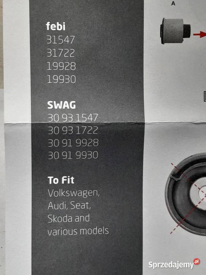 FEBI Bilstein 31722 tuleja zestaw napr belki VW Dąbrowa Górnicza