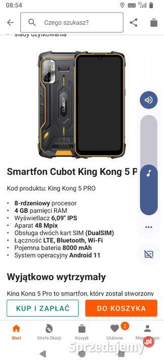 Sprzedam pancerny telefon cubot King Kong 5 pro Strzyżów