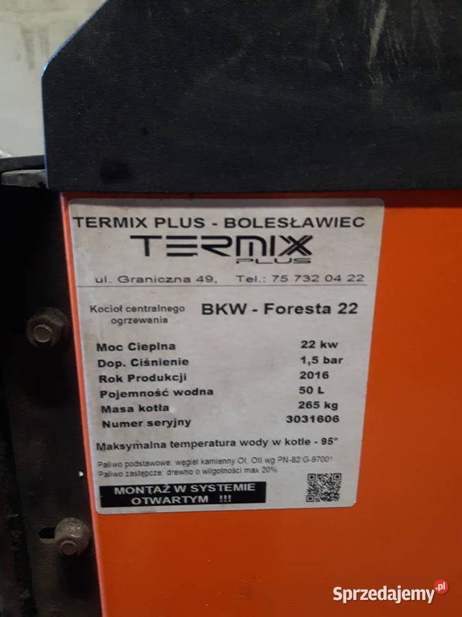 Piec CO Termix plus foresta sprzedam