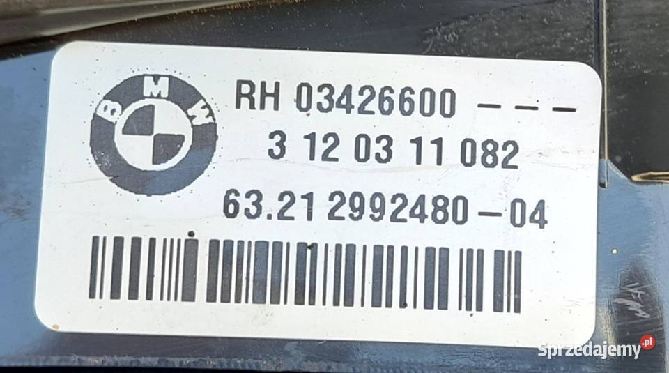 Lampa Tylna Prawa BMW X1 E84 W Klapę Oryginał Lampy tylne Mielęcin