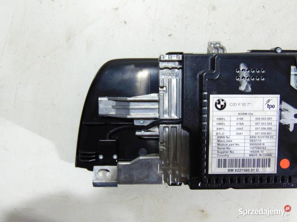 WYŚWIETLACZ NAWIGACJI BMW F10 9227560 wielkopolskie