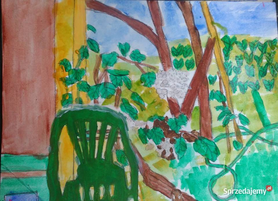 Zieleń w ogrodzieakryl inne obrazy Wojciech Warszawa