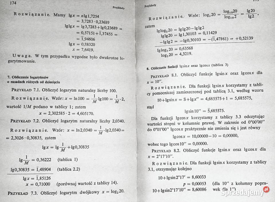 Podręczne tablice matematyczne pięciocyfrowe Chełm