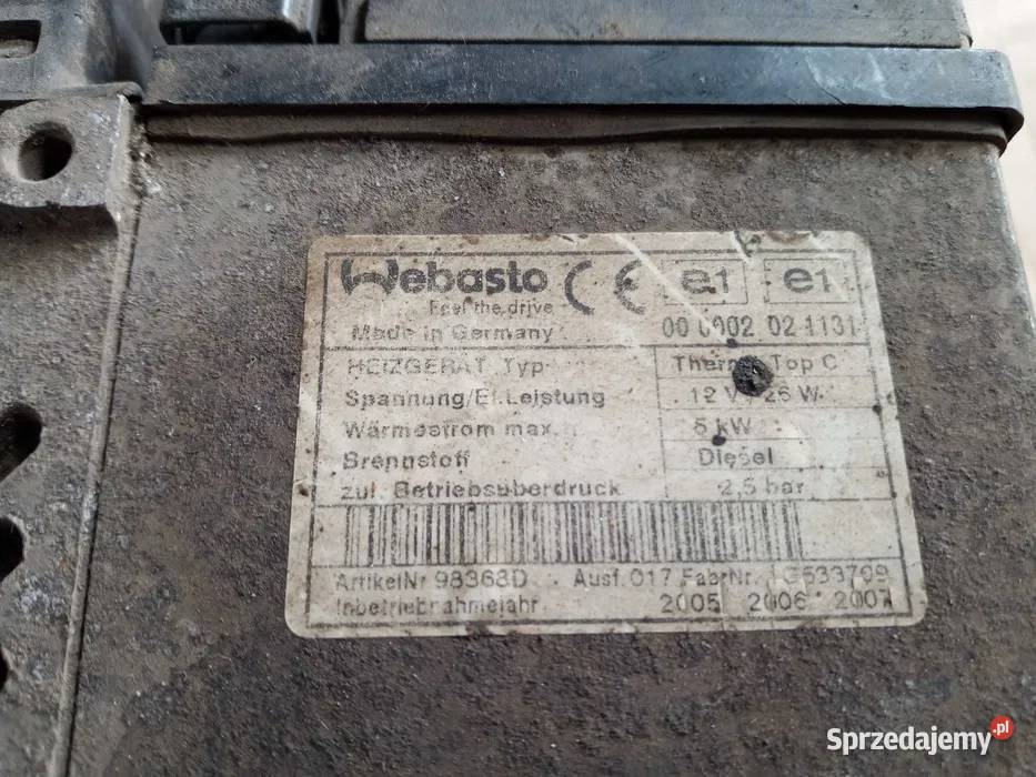 WEBASTO thermo top C 5KW diesel Bydgoszcz sprzedam