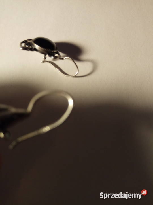 Kolczyki z czarnymi onyksami srebro śląskie Pszczyna