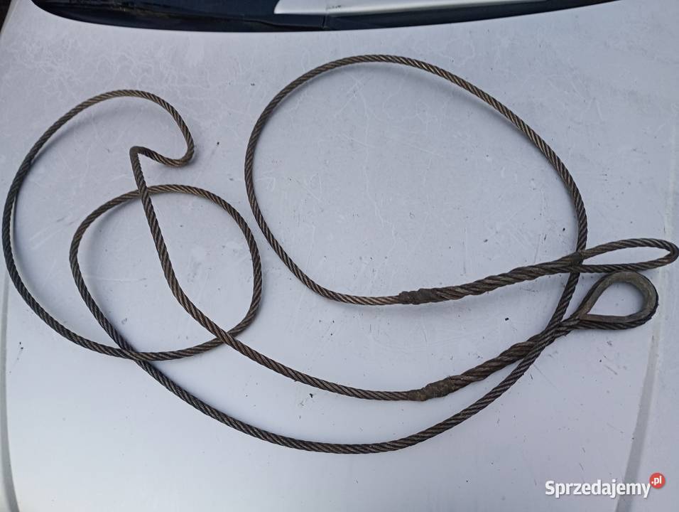 Stalowa lina holownicza 5 metrów 7 mm szeroka dolnośląskie Wrocław