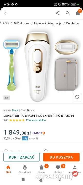 Depilator laserowy bruaun pro 5 kujawsko-pomorskie Grębocin sprzedam