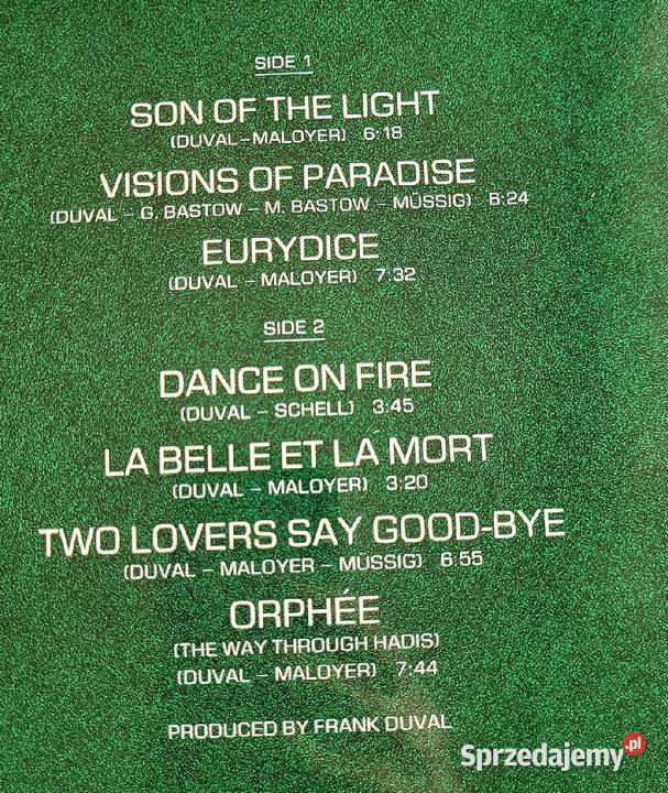 Orphee la Belle Et La Mort Frank Duval płyta