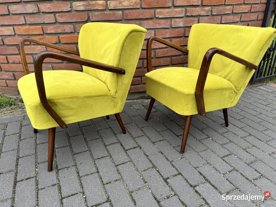 Fotel klubowy patyczak art deco vintage prl Sulbiny