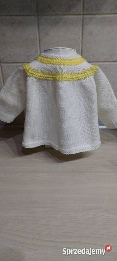Sweterek biały z włóczki dziewczynki Lublin sprzedam