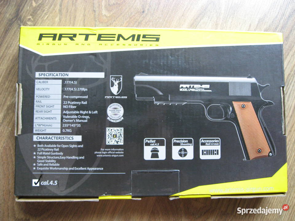 PISTOLET WIATRÓWKA Artemis LP400 ŚRUT kal 45 mm małopolskie Kraków