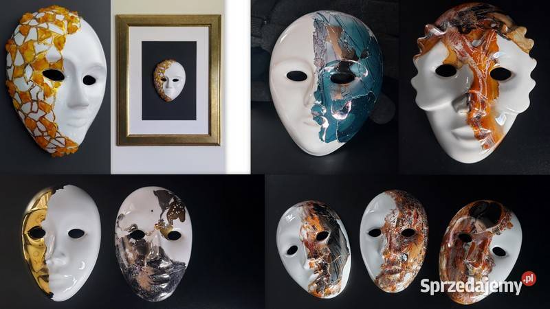 Maska Obraz maska ceramiczna malowana ręcznie pomorskie Sierakowice