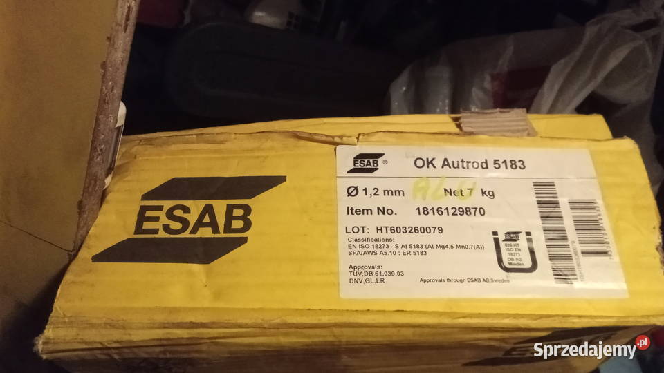 Drut do aluminium ESAB OK Autrod 5183 12mm pomorskie Kieleńska Huta