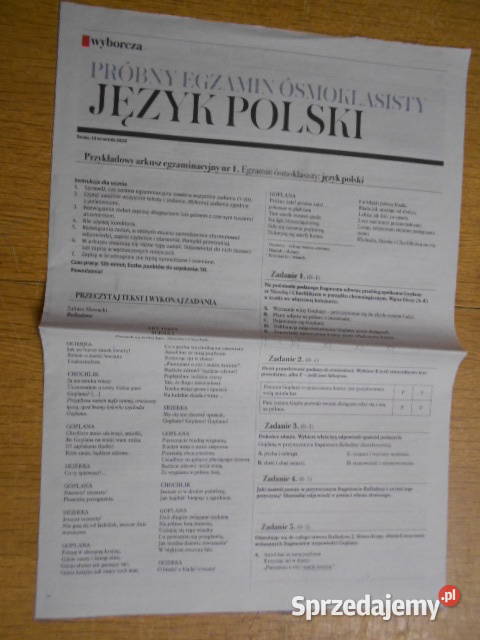 Próbny egzamin ósmoklasisty - język polski - Gazeta Wyborcza