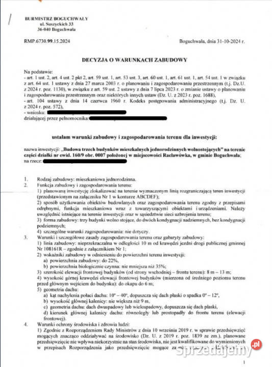Piękna działka widokowa z warunkami zabudowy podkarpackie Boguchwała