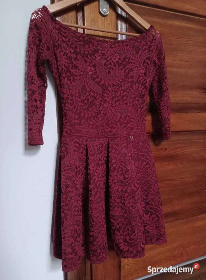 Sukienka bordowa princesska r36S SMorris Rzeszów