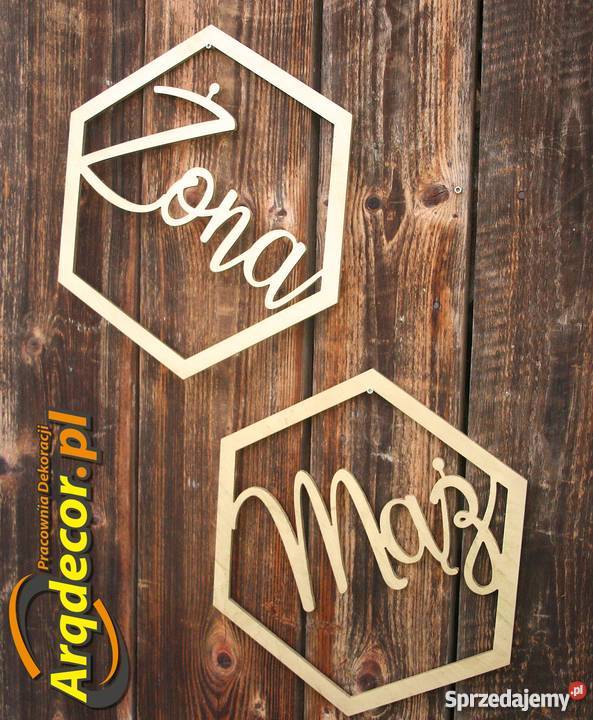 HeksagonMąż Żona duży sześciokąt ślub Dębna