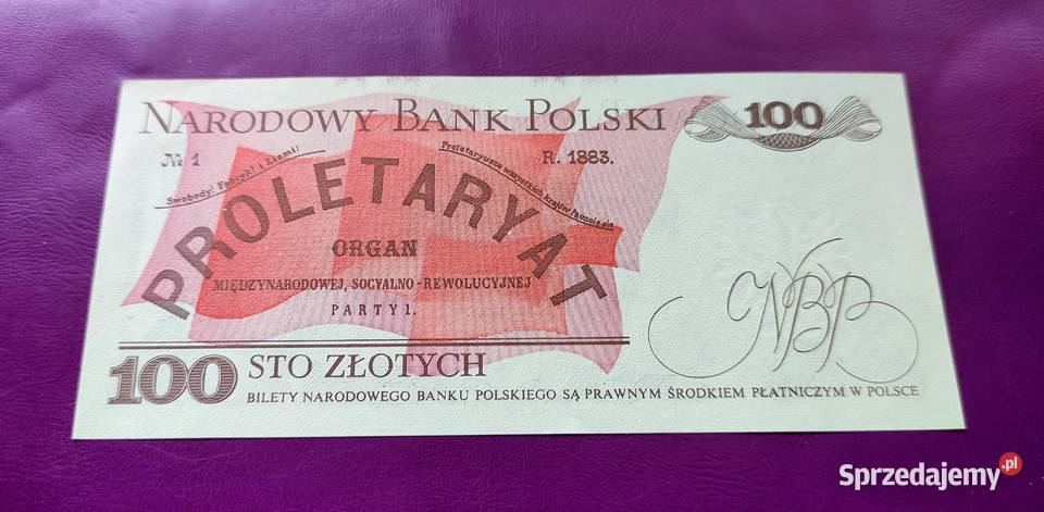 Banknot z PRLu 100 1986 stan UNC 3 Pruszków