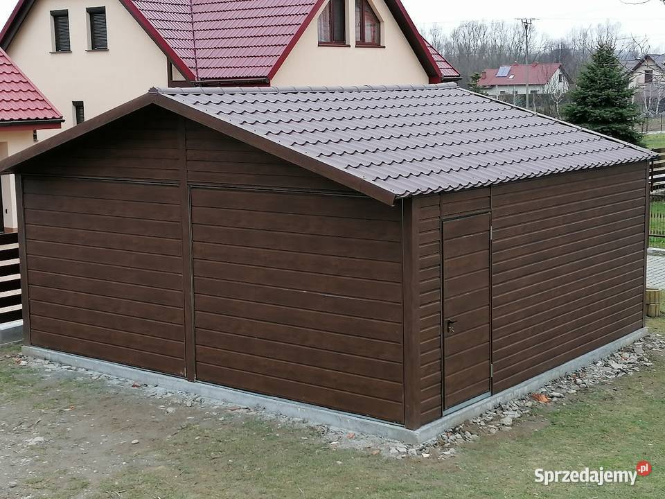 Garaż Blaszany GRAFITOWY zadaszenie bramy Garaże 35m2 Końskie