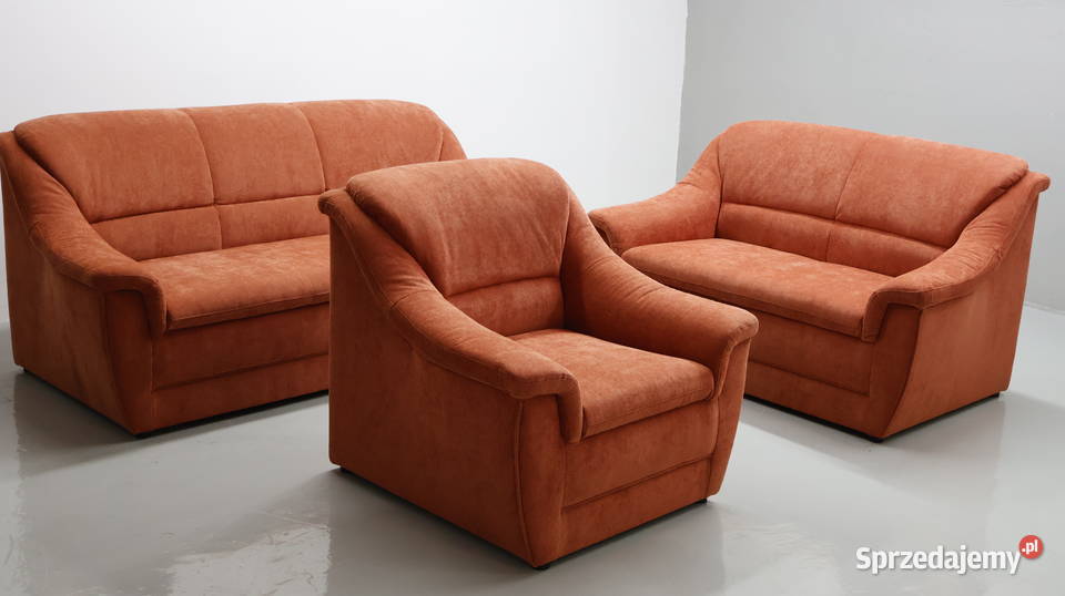 TŁŁ wygodny KOMPLET 321 zestaw sofy kanapy Rudy Poznań