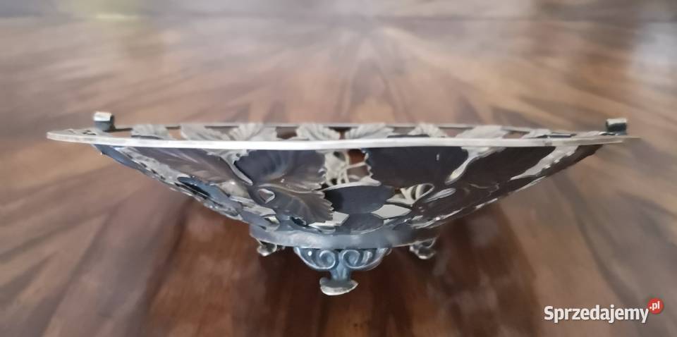 Platerowana patera HEFRA wzór poziomki PRL śląskie