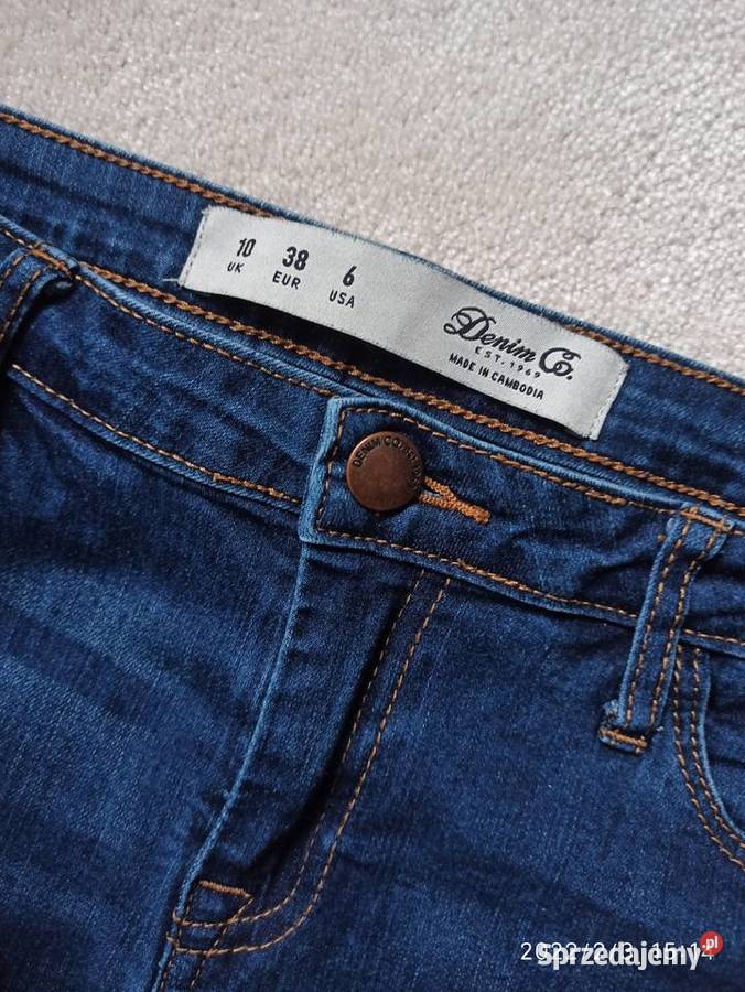 Niebieskie jeansy skinny z dziurami rozmiar 38 Radzyń Podlaski